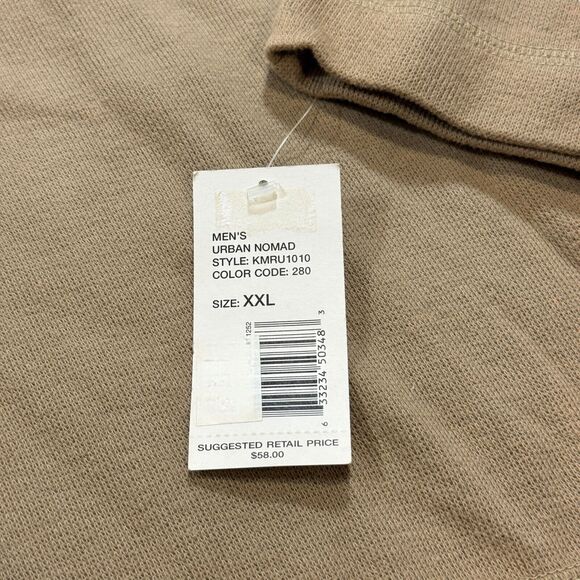 DKNY Hoodie Men's 2XL Beige 100% Cotton Long Sleeve Hooded Pullover Performance - Picture 5 of 11